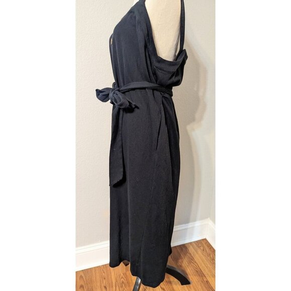 Ava & Viv Women's Black Button Front Belted Sleeveless Midi Dress Size XL - Picture 4 of 8